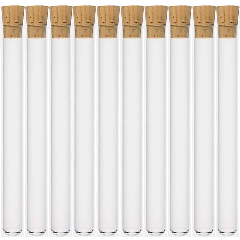 KARTER SCIENTIFIC 16x150mm Boro Glass Test Tubes & Cork Stoppers 23ml Vol KarterSci (Pack/10)