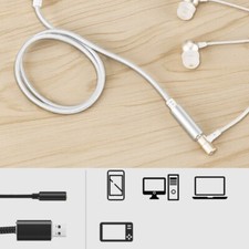 USB External Sound Card 3.5mm Headphone Surround Sound Adapter for Win