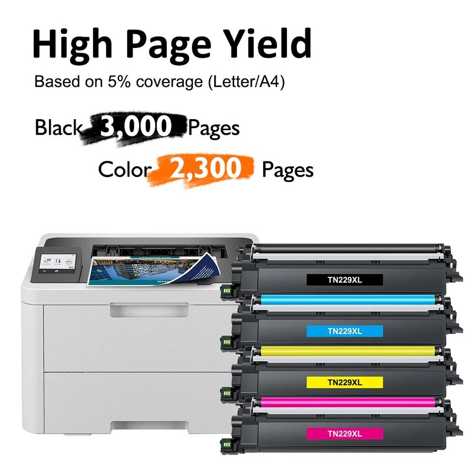 Cartucho de tóner 4PK TN229XL TN229 para Brother HL-L3280CDW MFC-L3780CDW L8395cdw Foto 2 de 3