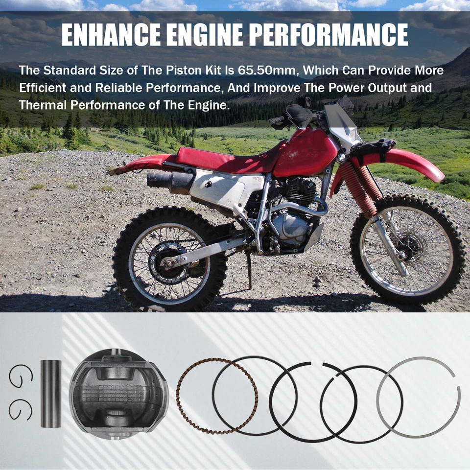 Std 65.50mm Piston Kit for Honda XL200R XR200 XR200R 1980-2002 13011-446-811 - Image 4 of 4
