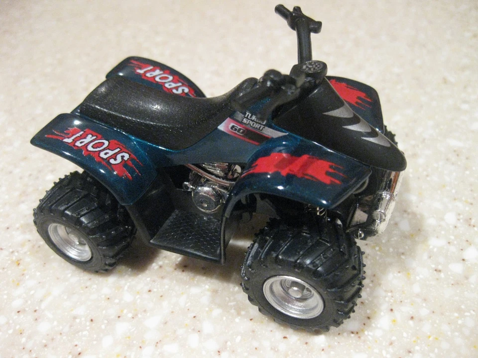 ATV QUAD DIE CAST PULL BACK ACTION NO BATTERIES ALL TERRAIN VEHICLE GREEN SHOCK - Image 2 of 4