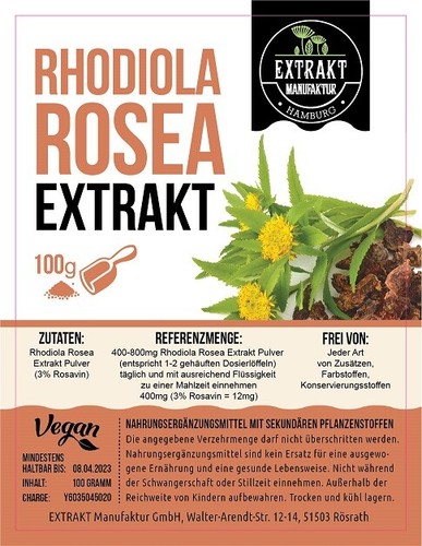 Rhodiola Rosea EXTRAKT | 100g PULVER | Rosenwurz | Rosenwurzpulver - naturrein - Bild 3 von 5