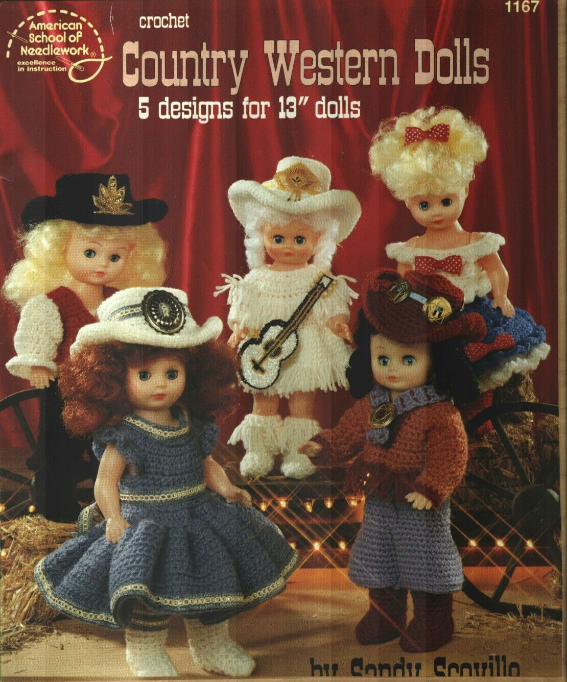 For 13" Dolls 5 Cowgirl Designs Crochet Pattern Book