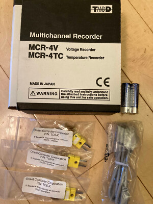 4-Channel Voltage Data Logger with Three Thermocouple Sensor Probes