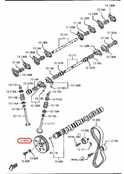 MAZDA MX-6 B2200 Camshaft Pulley FE1H-12-425 OEM Genuine - Image 3 of 4