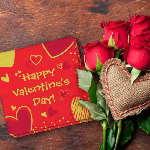 Valentine's Day Party Supplies Red Heart Love Disposable Paper Plates Napkins Cu - Picture 6 of 7