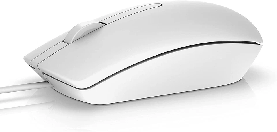 Dell MS116 Mouse PC Cablato USB Ottico 1000 DPI Ergonomico Ambidestro Bianco