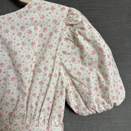 Storia Dress S Pink Cream Floral Dainty Feminine Cottage Prairie Preppy Picnic - Picture 9 of 16