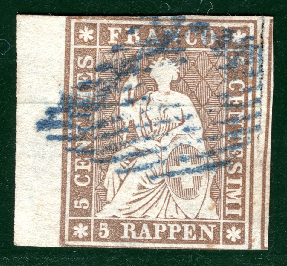 SWITZERLAND Classic Scott.32 5r Pale Grey Brown (1857) HELVETIA c$1,100 SGREEN27 - Image 4 of 4