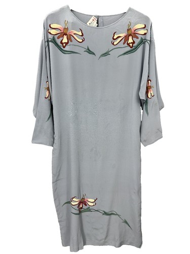 Robe Art Déco Femme Années 1920 - Soie Et Tulle, Ornement Fleurs, Origine Espagne - État Vintage
