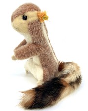 Steiff Chippy Chipmunk 1975 Dralon and Mohair Plush ID Button Tag 20cm 8in Vtg