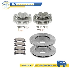 Brake Calipers Front & Rotors and Ceramic Pads For 1999-2004 Jeep Grand Cherokee