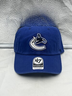 #ad Vancouver Canucks NHL #x27;47 Brand Blue Clean Up Adjustable Strapback Hat $29.99