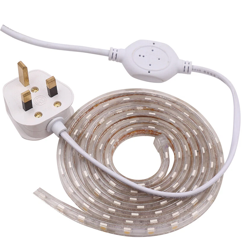 LED Strip Rope Lights 220V 240V 5050 SMD Waterproof Outdoor Indoor Lamp UK Plug - Image 4 of 4