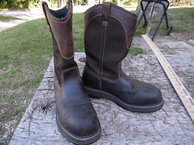 Irish Setter Mens Wellington Work Safety Toe Pull On Boots 83900 Brown Sz 