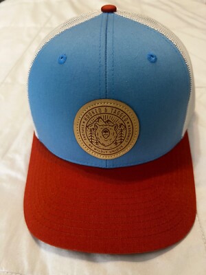 Hooked & Tagged outfitter Blue & Red Hat Brand New Hunting Fishing uniquely Wild