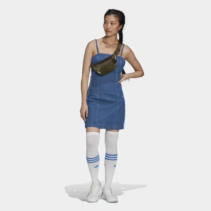 adidas Originals adicolor Contempo denim dress-Blue eBay