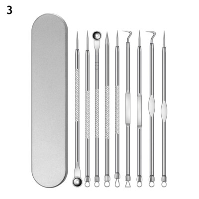 9/4 -Pcs Blackhead Remover Pickple Tool Kit Akne Comedone Extraktor Tweezer H