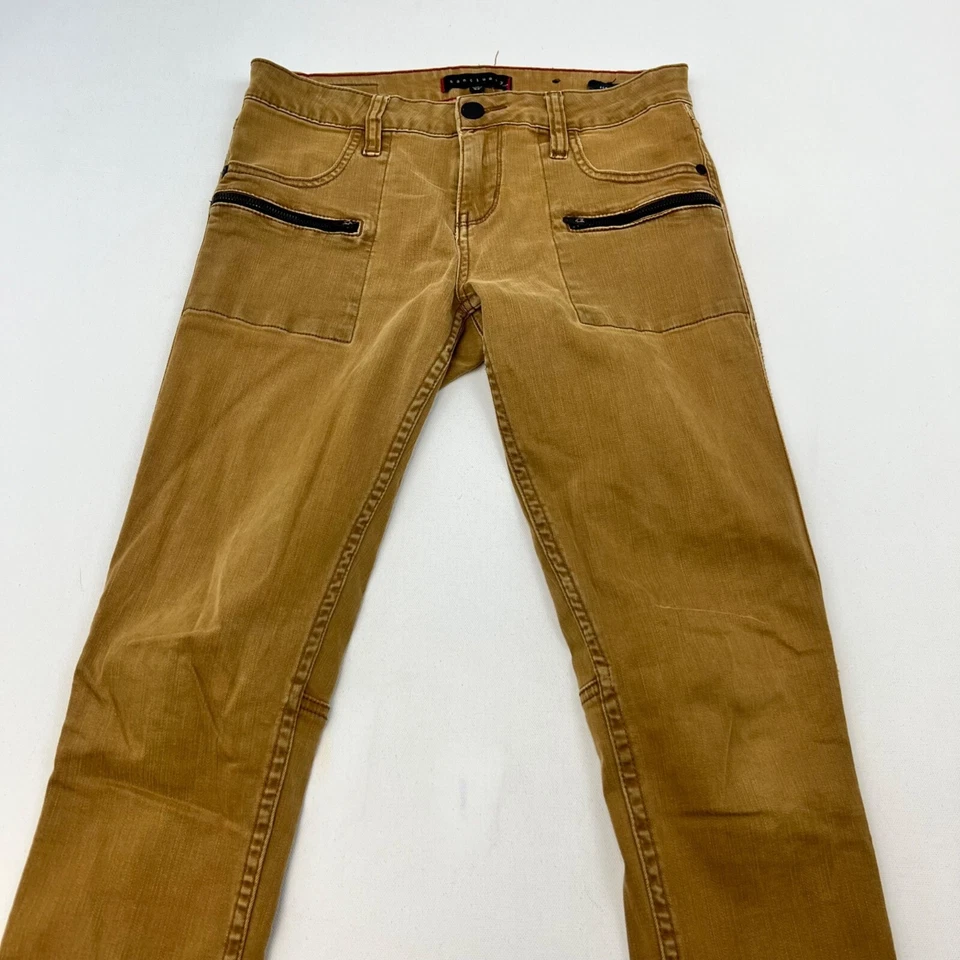 Sanctuary женщин Ace Jean узкие лодыжки молнии заниженной желтовато-коричневый размер 26 талии - Изображение 2 из 4
