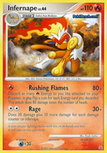1x Infernape - 31/127 - Rare NM-Mint Pokemon Platinum
