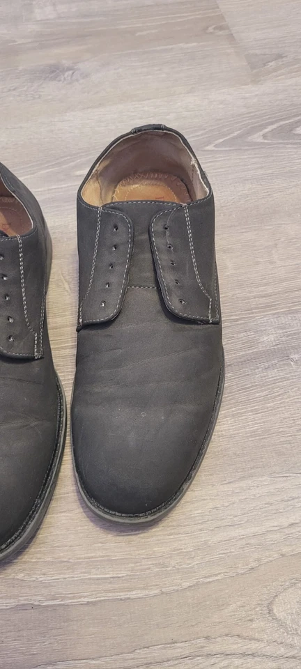 Zapatos cómodos DEXTER - Oxford gris gamuza con cordones y espuma viscoelástica para hombre talla 9 Foto 2 de 4