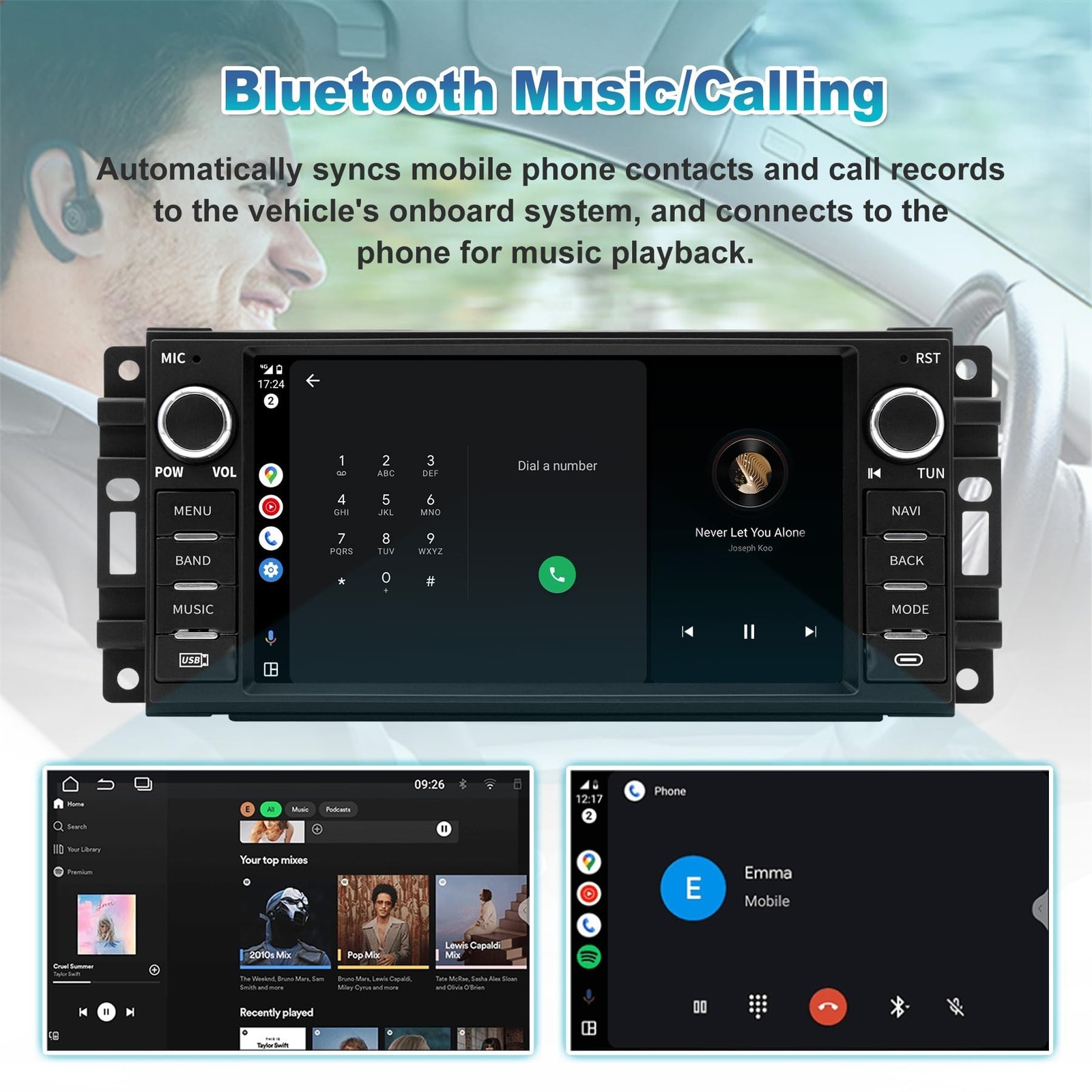Android 13 Car Stereo for Jeep Wrangler, Chrysler, Dodge RAM 1500 - 7" Touch ... thumbnail 5