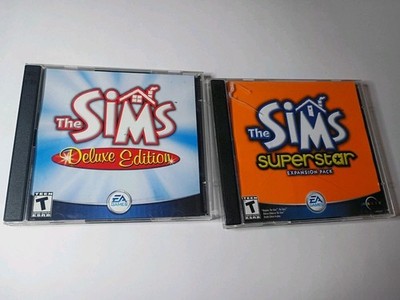 The Sims Deluxe Edition & Superstar Expansion Lot Of 2 (Computer PC Games)