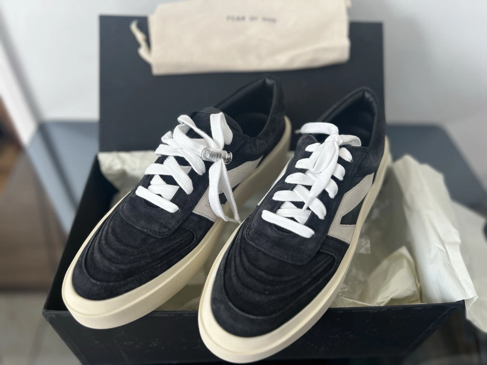 Pattino basso Fear of God nero grigio taglia 41 nuovo con scatola Made in Italy