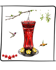 Hummingbird Feeder 18oz Leakproof Ant Bee Proof 6 Ports Hanging