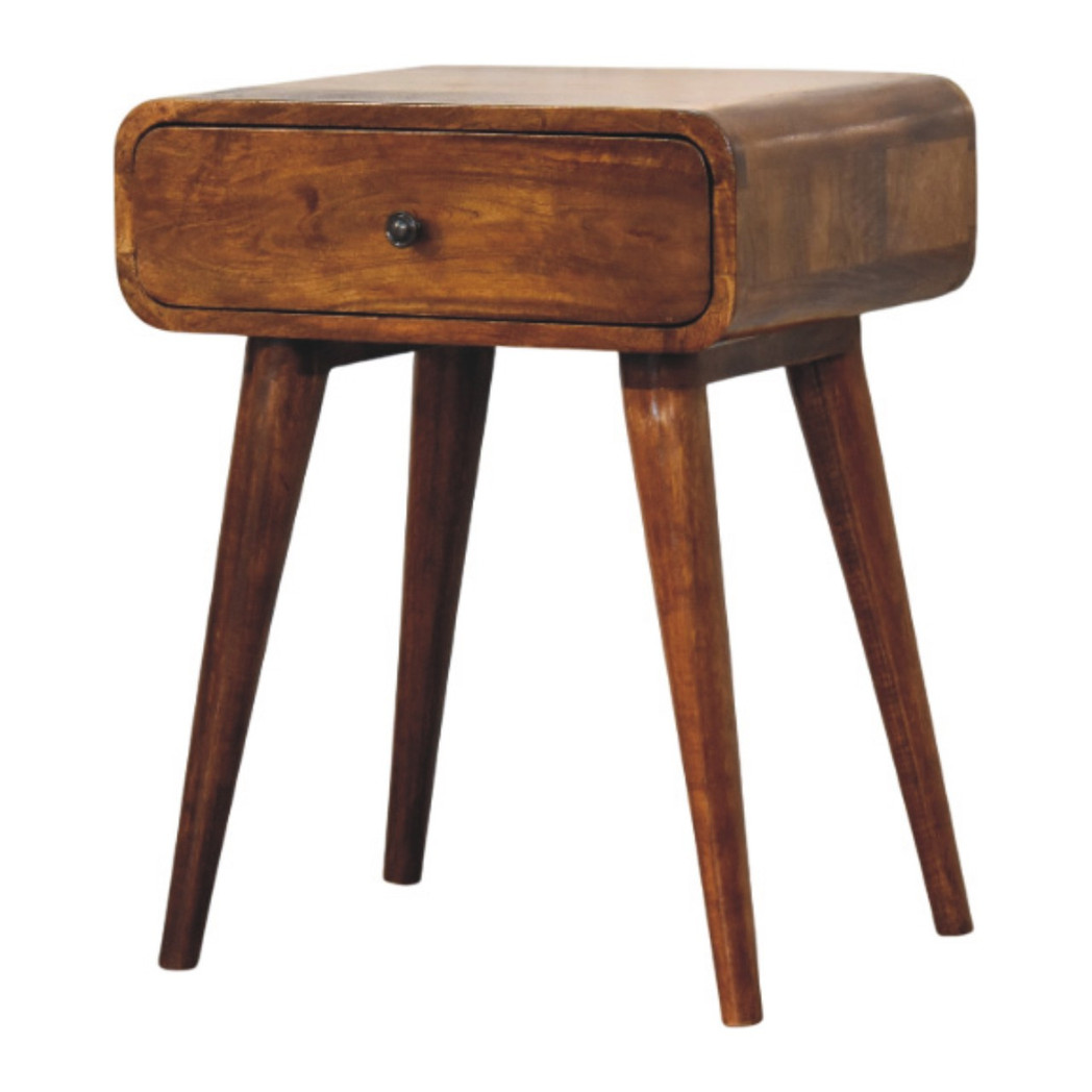 Artisan Furniture Solid Wood Avora Chestnut Nightstand With 1 Drawer - Brown - Image 2