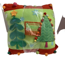 HOLIDAY TIME Holiday Pillow Throw Combo - Set Includes Pillow & Throw NWT***