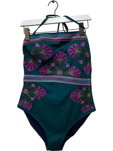 Boden Embroidered One Piece Swimsuit Teal Pink Size UK 8 1 RVB001 size box