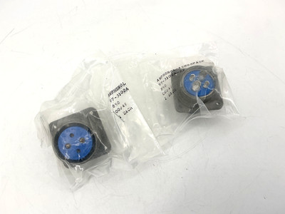 Lot of 2 New Amphenol 97-3102A-22 Connector Receptacle Male/Female 4-Pin