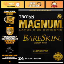 Large BareSkin Condoms for Men - 24 Count, Ultra Thin, Extra Comfort, Safe Rel