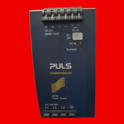 PULS DC Power Supply: DIN Rail, 480 W Output Power - Rated, 20 A Current - Outpu