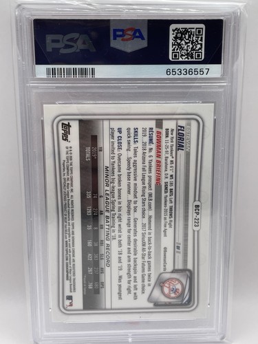 2020 Bowman Chrome Mega Box Blue Ref /150 Estevan Florial #BCP223 PSA 9 MINT - Picture 3 of 3