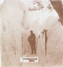 Hilsenfirst, Vosges, guerre WW1, plaque verre stéréo, photo 4,5x10,7 cm