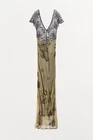 Zara Beaded Lace Print Dress Multicolor M Size