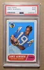 Lance Alworth 1968 Topps #193 PSA 9 Mint San Diego Chargers POP 41 Only 2 Higher