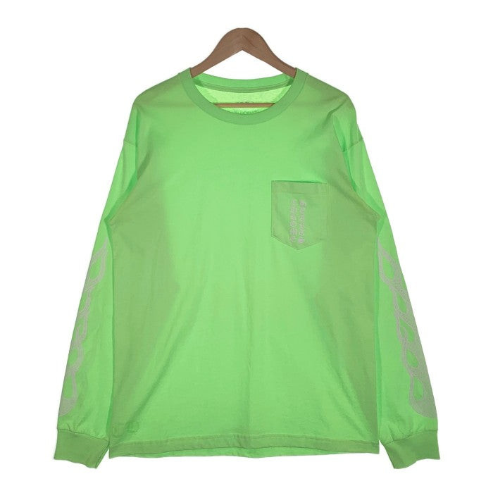 希少 海外限定 新品 CHROME HEARTS L/S TEE Lサイズ Chrome Hearts L S Tee Long Sleeve Pocket Lime Green Size