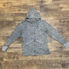 Athleta Balance Hoodie Full Zip Performance Jacket Thumbhole Heather Gray Large