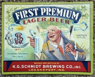 IRTP First Premium Beer Label. K.G. Schmidt Brewing Co. Logansport Indiana