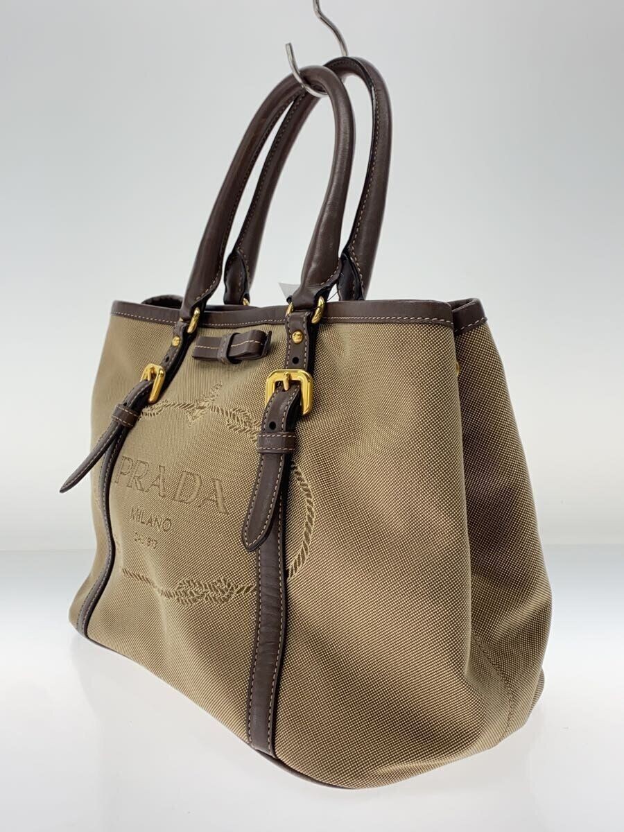PRADA BN1841 Polyester Cream Solid Handbag Used - image 2