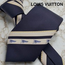 Authentic LOUIS VUITTON CUP Navy Silk Tie 3.3 in - Limited Edition Luxury