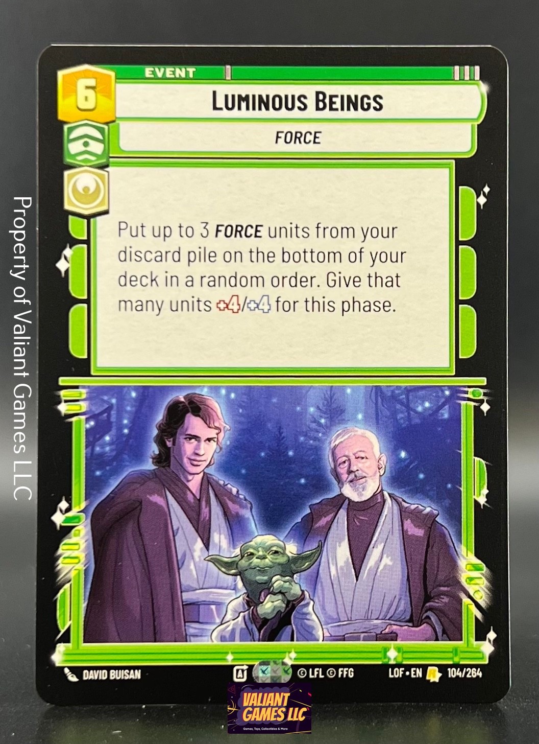 Luminous Beings #104 Star Wars Unlimited: Legends of the Force trading card — raw and PSA graded price guide