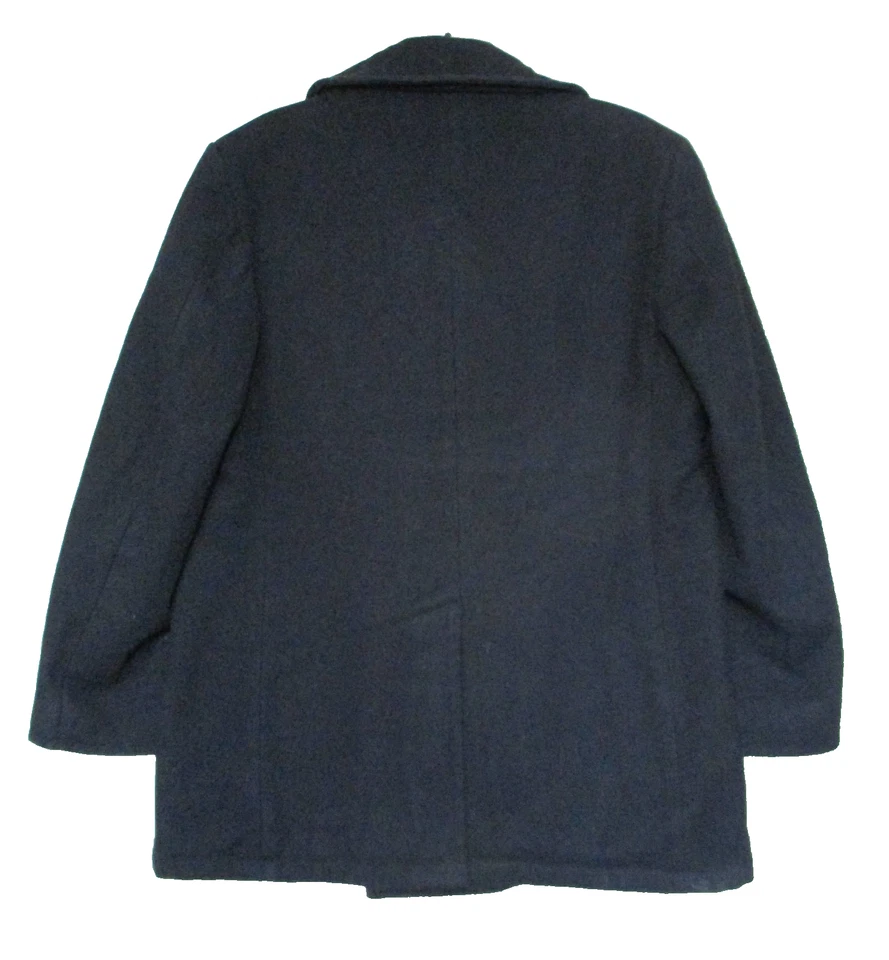 VTG DSCP Quarterdeck Mens 42R Black Authentic Navy Peacoat Anchor Buttons EUC - Image 2 of 4