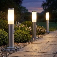 3X Stehlampe AußEnlampe Sockelleuchte Led Wegelampe Bewegungsmelder Edelstahl