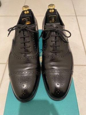 Edward Green CADOGAN schwarz Leder Oxford Schuhe Stahlkappe Herren UK8,5 US9 D