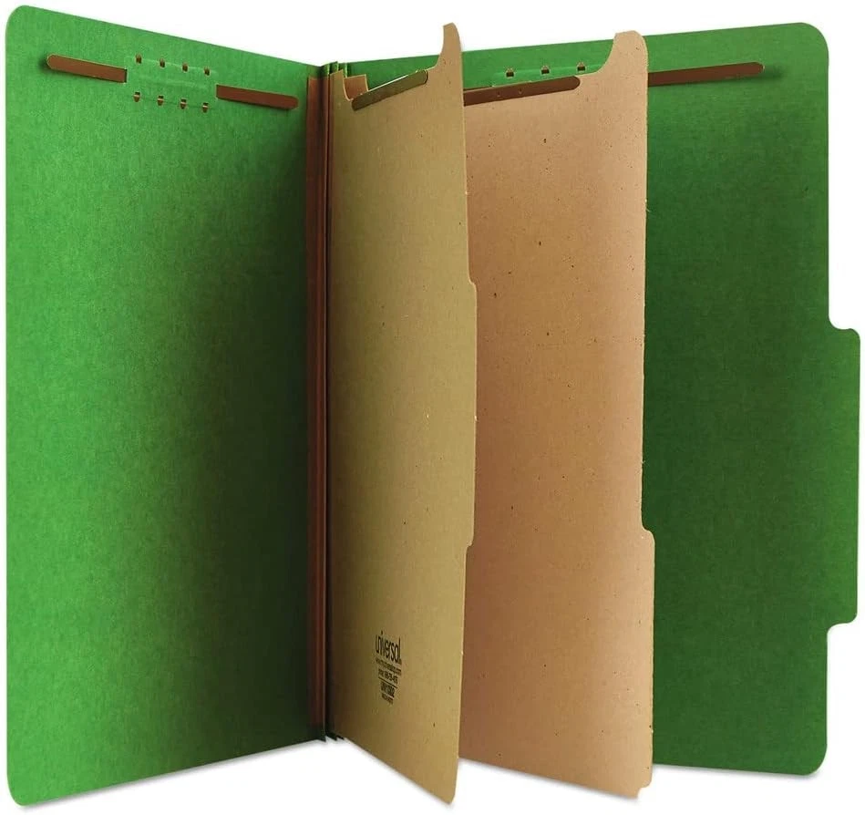 Universal UNV10302 2 Divisores Color Brillante Tablero Prensado Letra, Verde  Foto 3 de 4