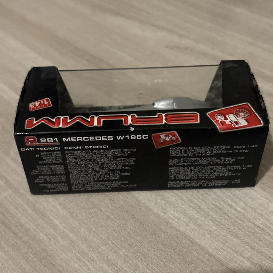 BRUMM F1 1:43 R281 -1955 Mercedes W196C Stirling Moss TEST MONZA - Immagine 3 di 4